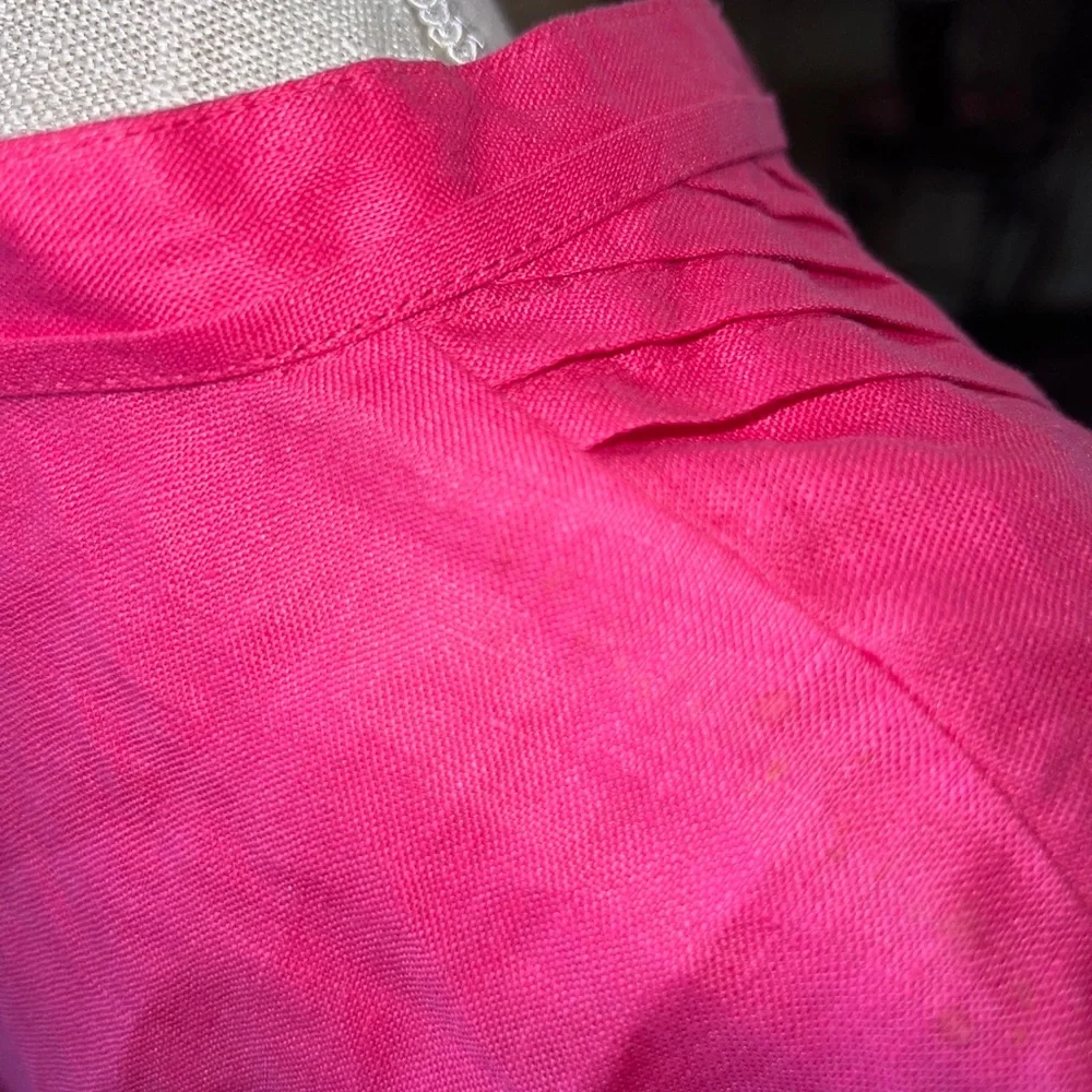 Tweeds Womens Pink Linen Embroidered 3/4 Sleeves Scoop Neck Shirt Top Size 3X - Picture 10 of 13